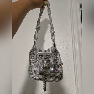 Silver Crystal-Embellished Women's Bag